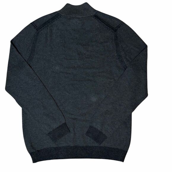 Tommy Bahama Reversible 1/4 Zip Pima Cotton Sweater Medium Gray - Picture 5 of 7